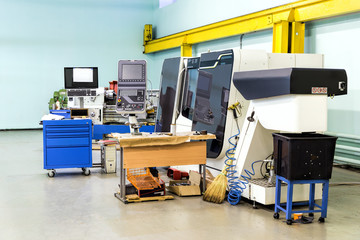 Vertical machining center 3 axis universal milling. Industrial equipment of cnc milling machine...