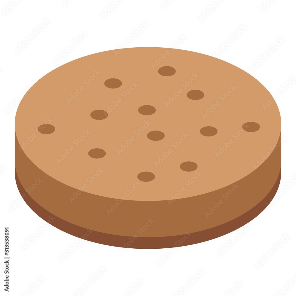 Poster biscuit cookie icon. isometric of biscuit cookie vector icon for web design isolated on white backgr