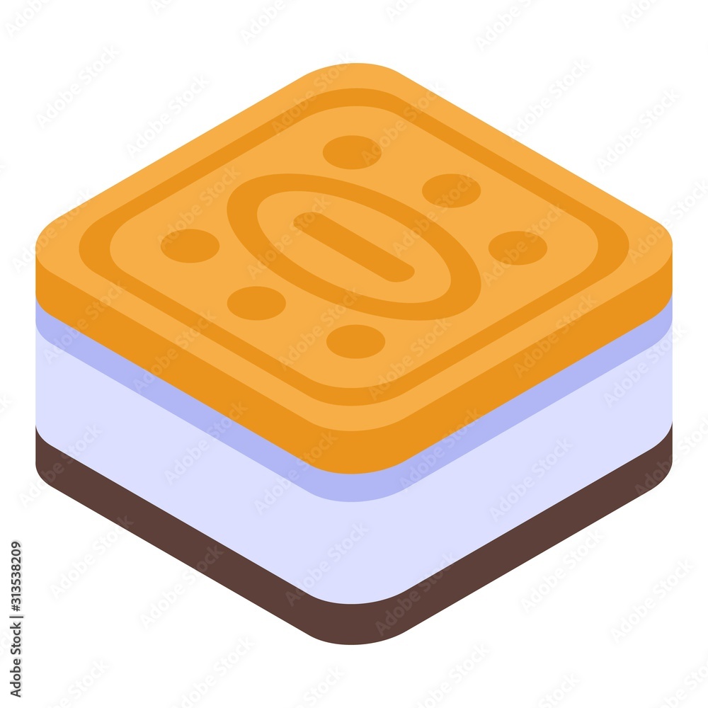 Poster sandwich cookie icon. isometric of sandwich cookie vector icon for web design isolated on white back