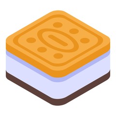 Sandwich cookie icon. Isometric of sandwich cookie vector icon for web design isolated on white background