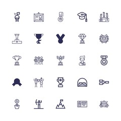 Editable 25 achievement icons for web and mobile