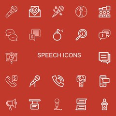 Editable 22 speech icons for web and mobile
