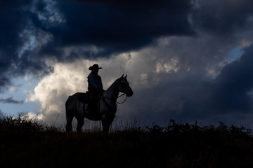Obraz na płótnie Canvas ranch silhouette 