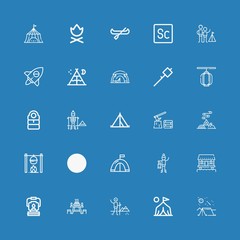 Editable 25 camp icons for web and mobile