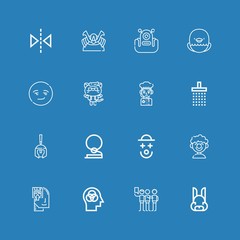 Editable 16 head icons for web and mobile