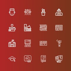 Editable 16 college icons for web and mobile