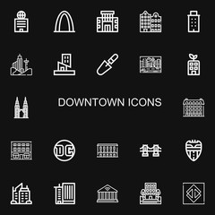 Editable 22 downtown icons for web and mobile