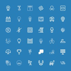 Editable 36 electricity icons for web and mobile
