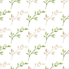 Seamless background, pattern, vintage floral texture with gold leaf. Repeat fabric wallpaper. Perfectly for wrapped paper, backdrop. 