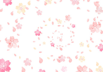 水彩　手描き風　桜　背景イラスト　01