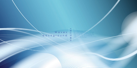 Abstract Design Creativity Background of Blue Waves
