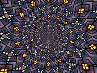 Colorful digital graphic kaleidoscope symmetry mandala style in laser light sunray trial pattern, Tie Dye , spiderweb art abstract background for art projects, banner, business,   card, 3D, template