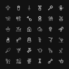 Editable 36 gardening icons for web and mobile