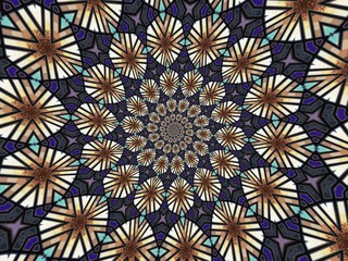 Colorful digital graphic kaleidoscope symmetry mandala style in laser light sunray trial pattern, Tie Dye , spiderweb art abstract background for art projects, banner, business,   card, 3D, template