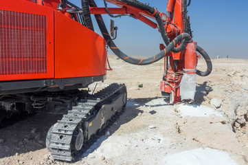 Drilling rig on the construction site 