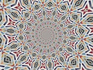 Colorful digital graphic kaleidoscope symmetry mandala style in laser light sunray trial pattern, Tie Dye , spiderweb art abstract background for art projects, banner, business,   card, 3D, template