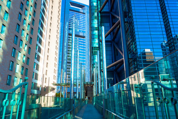 Fototapeta premium Japan. Tokyo. Skyscrapers in the Japanese capital. High-rise buildings made of glass and concrete. The business center of Tokyo. Office buildings in Tokyo. Modern urban architecture. Urbanistics.