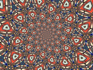 Colorful digital graphic kaleidoscope symmetry mandala style in laser light sunray trial pattern, Tie Dye , spiderweb art abstract background for art projects, banner, business,   card, 3D, template