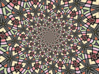 Colorful digital graphic kaleidoscope symmetry mandala style in laser light sunray trial pattern, Tie Dye , spiderweb art abstract background for art projects, banner, business,   card, 3D, template