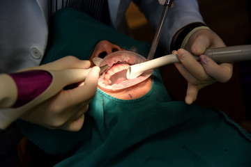 Dental care check up, Dentist examining and doing teeth treatment in dental clinic, Yearly visit...