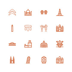 Editable 16 famous icons for web and mobile