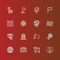 Editable 16 africa icons for web and mobile