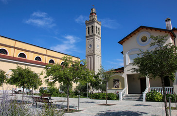Fototapeta premium Bell tower St. Stephen's Cathedral in Shkoder, Albania