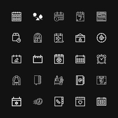 Editable 25 date icons for web and mobile