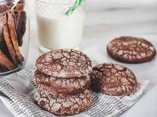 Fresh, fragrant homemade pastries. Close-up, side view. Tasty and healthy eating concept