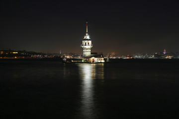 Fototapeta na wymiar istanbul maiden's tower sunset photo