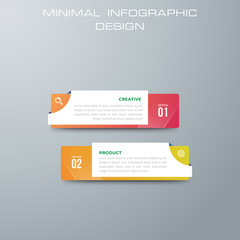 Infographic template with 2 options, workflow, process chart,Timeline infographics design vector can be used for workflow layout, diagram, annual report, web design, steps or processes. - Vector
