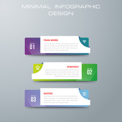 Info graphic template with 3 options, workflow, process chart,Timeline info graphics design vector, diagram, annual report, web design, steps or processes. - Vector