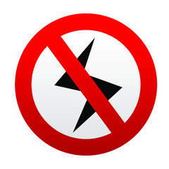 Fototapeta premium Electrical hazard sign vector icon