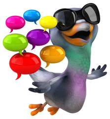 Fun pigeon - 3D Illustration