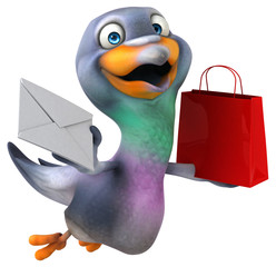 Fun pigeon - 3D Illustration