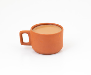 Indian Masala Chai or Morning Tea on White Background