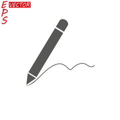 Pencil flat icon. Single high quality outline symbol of graduation for web design or mobile app. Thin line signs of education for design logo, visit card, eps 10