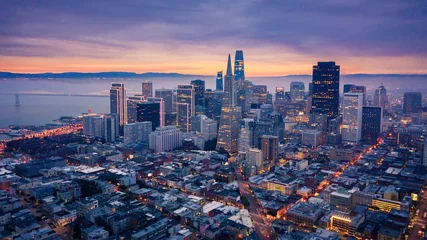 Foto op Aluminium San Francisco Skyline at Dusk © heyengel