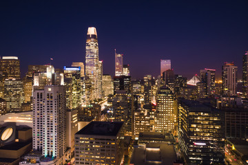 Fototapeta na wymiar San Francisco Skyline Illuminated at Night