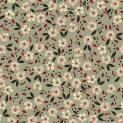 classic wallpaper seamless vintage flower pattern on beige background .  artwork for fabrics, souvenirs, packaging, greeting cards and   scrapbooking decoupage papers