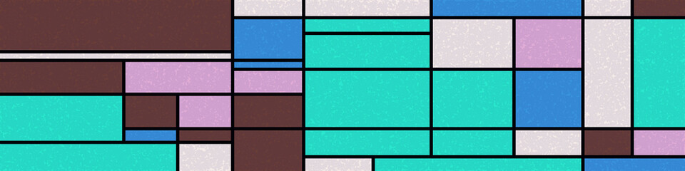 Piet Mondrian Style Computational Generative Art background illustration