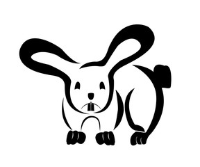 Simple vector rabbit logo design