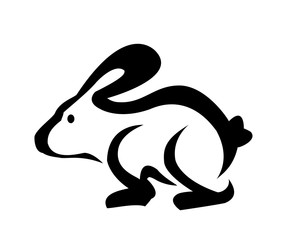 Simple vector rabbit logo design