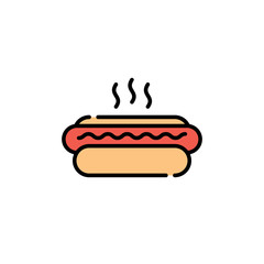 Hot Dog Street Food Icon Logo