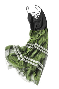 Green skirt sundress isolated