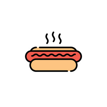 Hot Dog Street Food Icon Logo