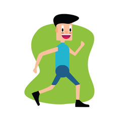 Man Running or Jogging Character Illustration, Flat Design Illustration