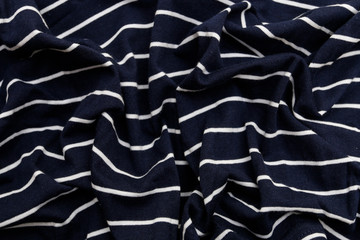Fototapeta premium Striped linen fabric dark blue and white