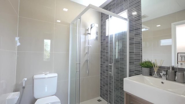 Bathroom with Shower Box Decoration