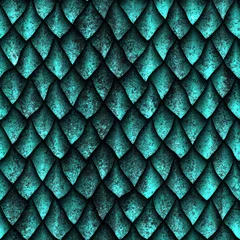 Behang Dierenhuid Naadloze textuur van drakenschubben, reptielenhuid, 3d illustratie